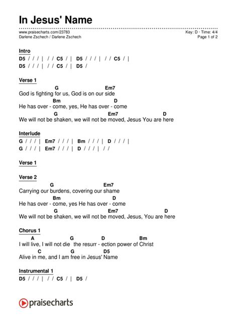 IN JESUS NAME CHORDS by Darlene Zschech @ Ultimate .